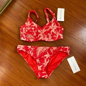 Athleta pink floral bikini set